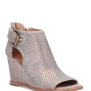 Donald J. Pliner Gray Suede Wedge Booties